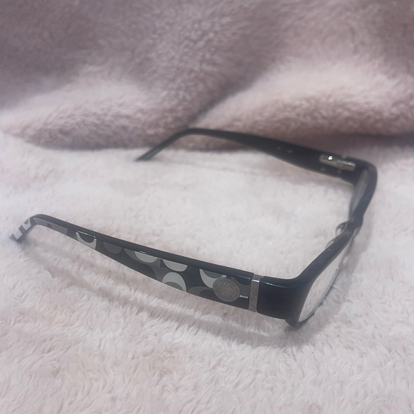 Coach BERNICE 844 BLACK Eyeglasses Frames Grey White Rectangle - Picture 3 of 16